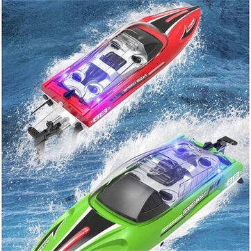 HXJRC HJ813 2.4G 4CH RC Boat ad alta velocità con luce LED capovolta e reset motoscafo 