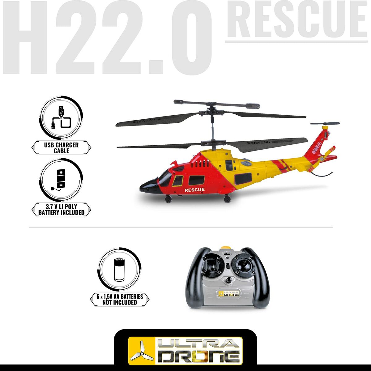 Fjärrkontroll Helikopter Mondo Ultradrone H22 Rescue-3