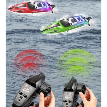 HXJRC HJ813 2.4G 4CH RC Boat ad alta velocità con luce LED capovolta e reset motoscafo 